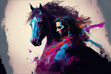 A painting of a horse, Generative AI