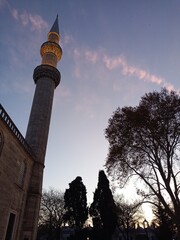 mosque at sunset