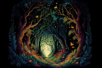 magical enchanted forest art