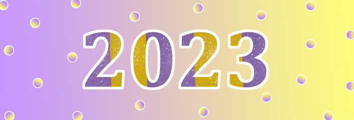 purple pink 2023 on a purple-pink background, creative holiday concept
