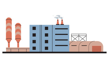industry plant with building and chimneys