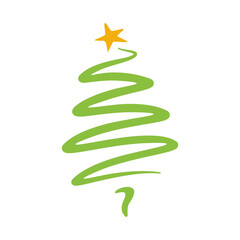 Christmas tree. Cartoon. Vector illustration