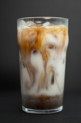 milky coffee with the ice