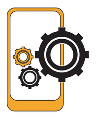 smartphone with gears setup