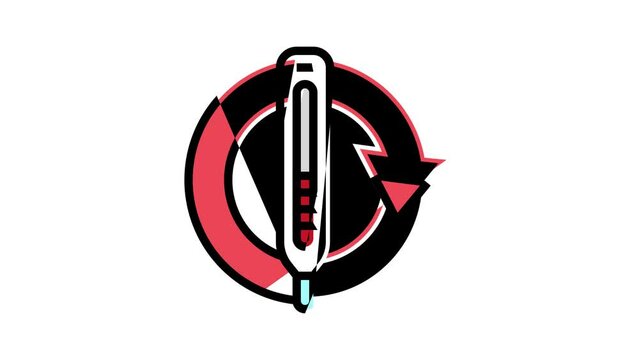 recurring fever hiv symptom color icon animation