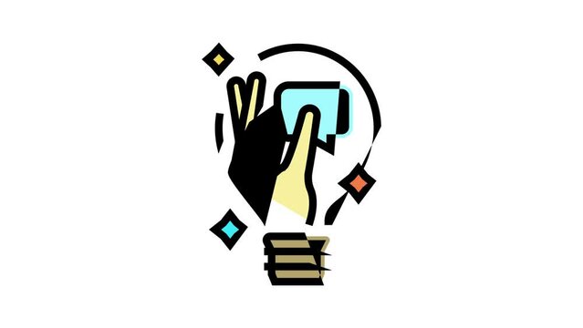 imagination light bulb color icon animation