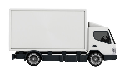 White delivery truck on transparent background. © Destina