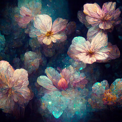 Holographic Dreamy Flowers
