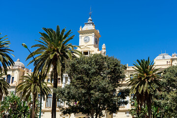 Fototapeta na wymiar Malaga's town hall in Malaga, Spain on September 4, 2022