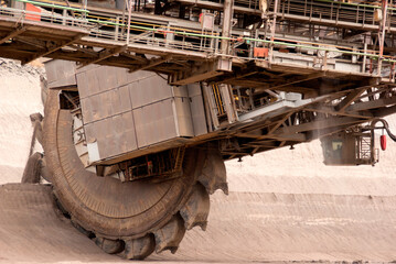 Large bucket wheel excavator in a lignite or brown-coal mine, Germany