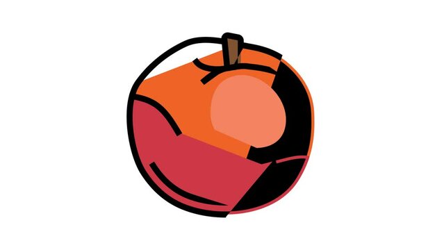 ripe peach color icon animation