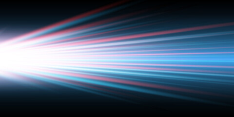 Fototapeta na wymiar Light abstract technology background. Move motion blur red and blue lights. Vector illustaration.
