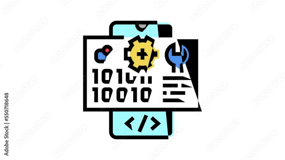 Poster application development color icon animation