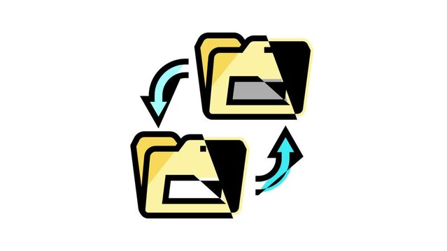 transfer folder color icon animation