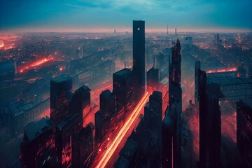 Fototapeta na wymiar Dark city skyline