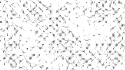 Grunge halftone texture. Comic pixelated spots. Dirty white and black canvas. Dotted wallpaper. Vector