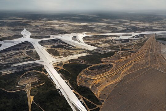 aerial view of tocumen panama international airport, airport structure