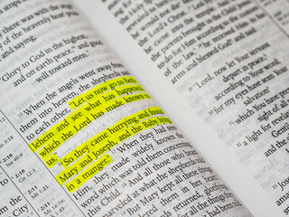 Obraz premium Luke Chapter 2 verse 15-16