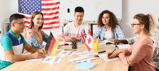 People taking classes at language school