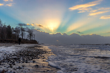 sunset over the river