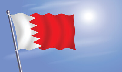 Bahrain flag against a blue sky