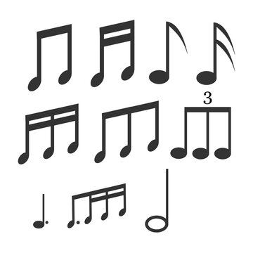 Music icon. Note symbol set background vector ilustration.