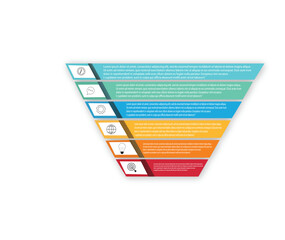 6 point infographic - 6 point process flow - funnel