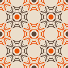 Seamless pattern with bright ethnic geometric ornament.