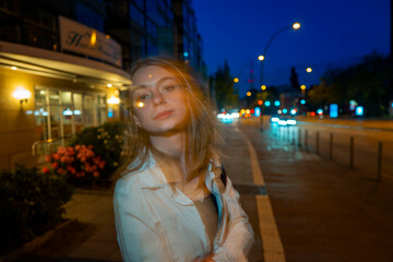 Girl on the street night