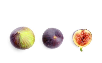 Sweet ripe figs isolated on white background