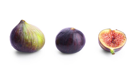 Sweet ripe figs isolated on white background