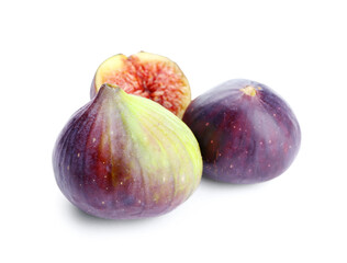 Sweet ripe figs isolated on white background