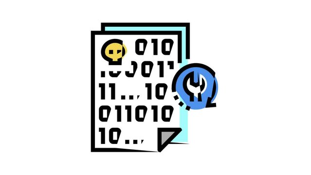 ransomware recovery services color icon animation