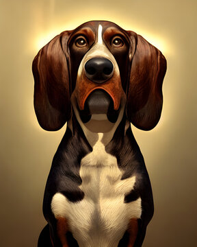 Digital Illustration Basset Hound Portrait