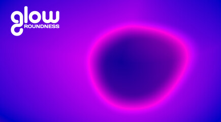 Glow roundness. Luminous purple irregular circle on dark blue background