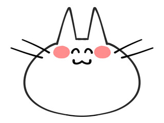 顔のみにゃんこのアイコンイラスト素材