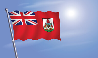 Bermuda Indonesian flag against a blue sky