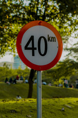 Maximum speed allowed sign