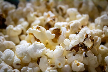 background or pateern of nature popcorn close up