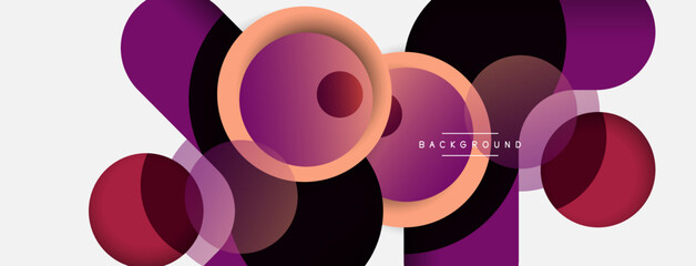 Vector round shapes circles minimal geometric background. Vector illustration for wallpaper banner background or landing page