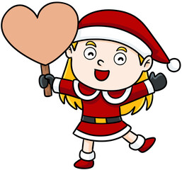 cute cartoon santa lina merry christmas © Kitipong