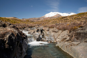 Waterfall near the Tongariro Crossing, North Island, New Zealand