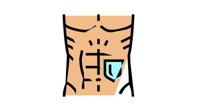 muscular defense color icon animation