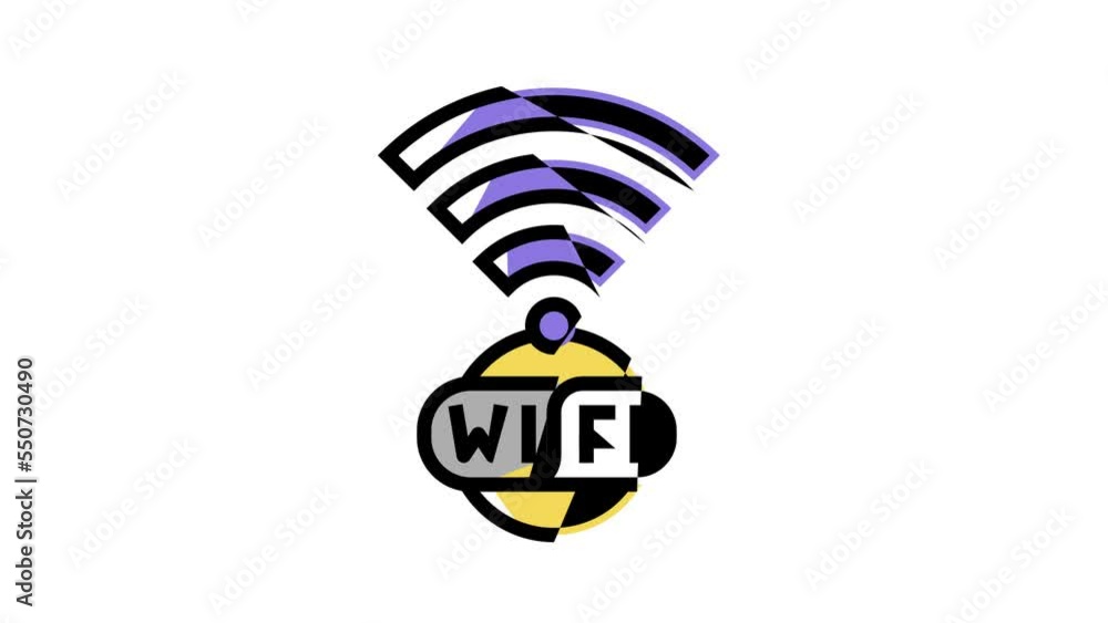 Poster wireless wifi connection color icon animation
