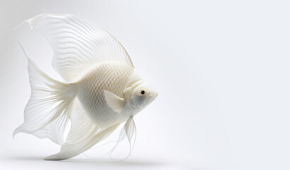 White fantasy fish created with Generative AI technology