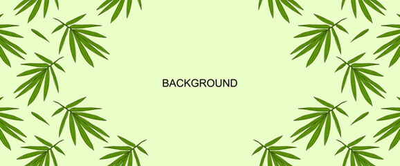 Fototapeta premium Palm leaves background. Palm leaves background with copy space for banner, decoration, packaging etc. Flat colored illustration. vector eps10