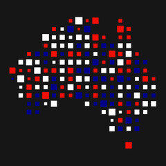 Australia Silhouette Pixelated pattern illustration