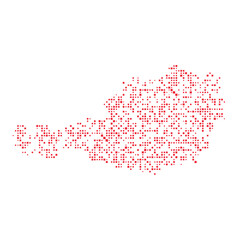 Obraz premium Austria Silhouette Pixelated pattern illustration