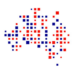 Australia Silhouette Pixelated pattern illustration