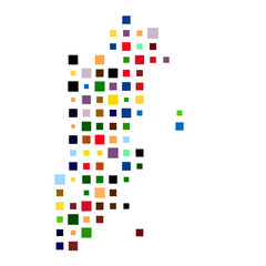 Belize Silhouette Pixelated pattern illustration